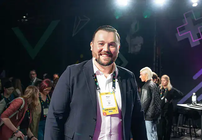 ATZ Group CEO Marius Kaufhold at the OMR trade fair