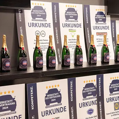 WERKSTATT DES VERTRAUENS (WDV) winner certificates